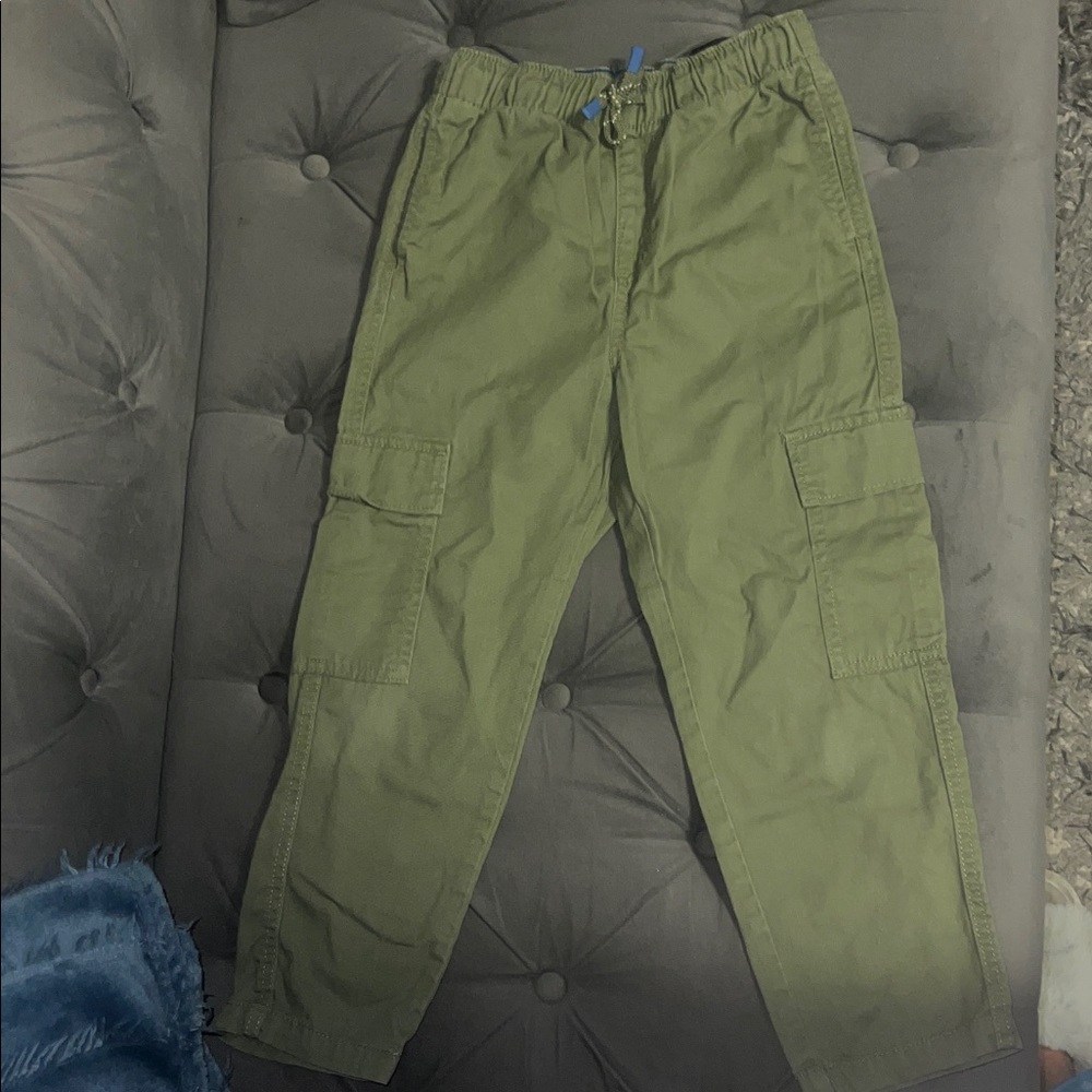 Boys Olive Green Cargo Pants - Casual Utility Style